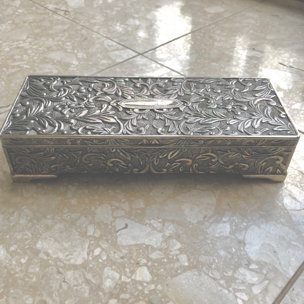 SOLD (Etsy) Silver Art Deco Nouveau Jewelry Box - Picture 2 of 6